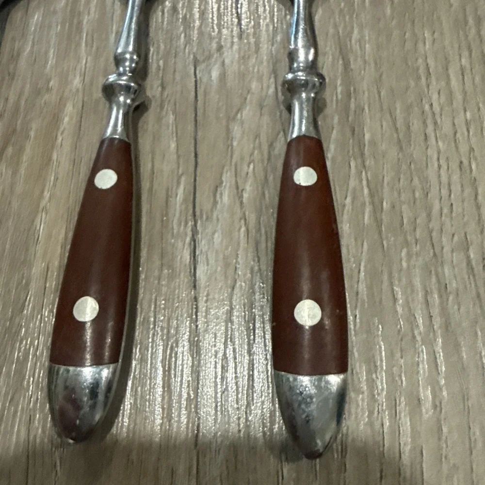 Chef's Stainless BISTRO Woodgrain Brown‎ Pattern Set of 3 Teaspoons